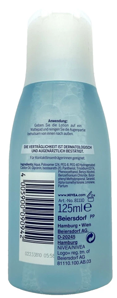 NIVEA Sanfter Augen Make-Up Entferner, entfernt Mascara und Make-Up 6 x 125 ml - Bild 2 von 4