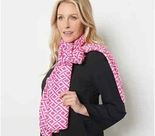 DENNIS BASSO NEW $38 Woven Printed Scarf Pink...