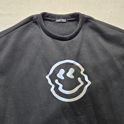 Shein SMILE Solid Black Sweatshirt Long Sleeve Sweater Adult Women's L  Large