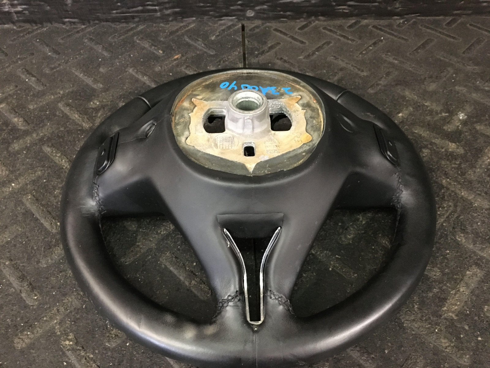 14-17 MASERATI GHIBLI BLACK LEATHER WRAPPED STEERING WHEEL W/ ACCESSORY CONTROL
