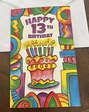 Birthday 13 Years Old Happy 13th Birthday Year 5”x7.75” Stockwell Greeting Card