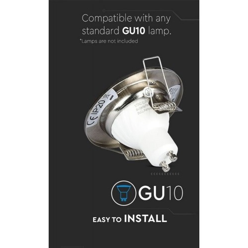 PORTA FARETTO DA INCASSO FISSO ORIENTABILE LAMPADINE LED GU10 MR16 controsoffitt - Foto 6 di 26