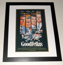 Large Framed Goodfellas 1990 Joe Pesci, Ray Liotta, Robert Deniro Poster 23"x20"