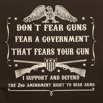 ALL AMERICAN OUTFITTERS DON'T FEAR GUNS SUPPORT THE 2ND AMENDMENT POCKET SHIRT