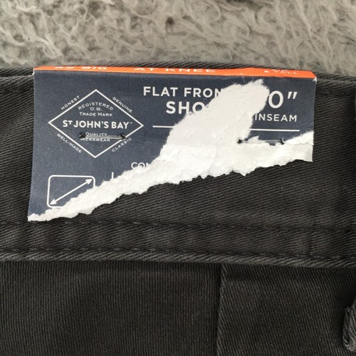 St Johns Bay Comfort Stretch Chino Shorts Mens 52 Big (actual 51x10) Gray NEW - Picture 15 of 20