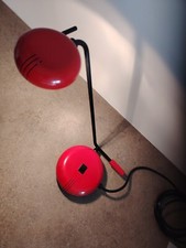 Lampada Da Tavolo Scivania Design Anni 80 Vintage Rossa