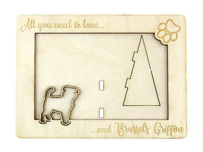Griffon Bruxellois plywood picture frame Art-Dog