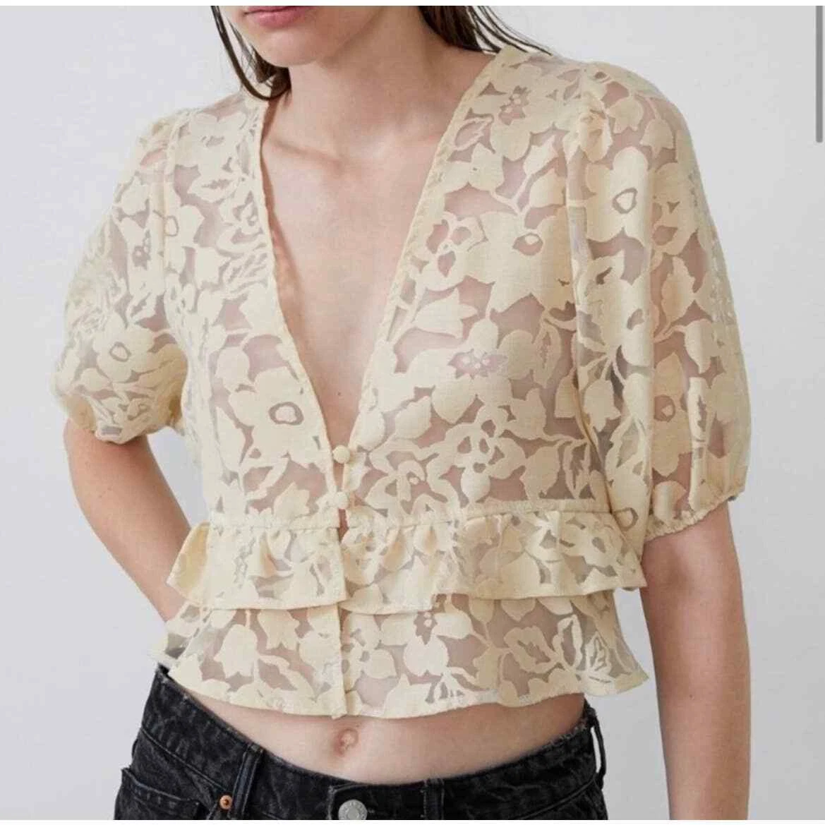 Zara transparent top hotsell