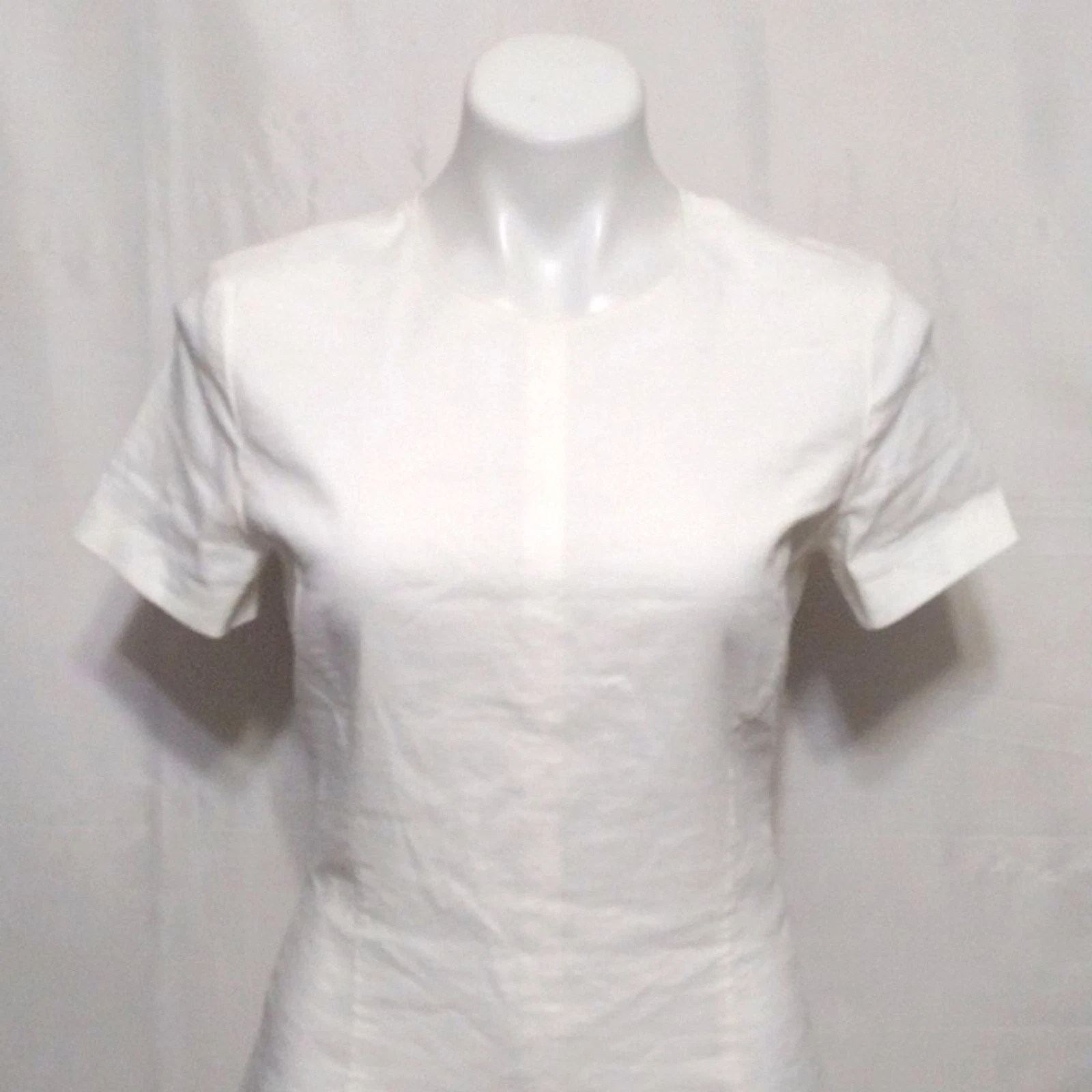 OFF WHITE Abito a tubino Theory bianco misto lino A Line con cuciture moderno minimalista US 4 $365