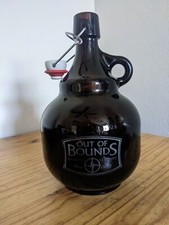 Beer Growler Out Of Bounds Brewing Company Brown Glass 0.53 Gallon Jug Stopper 