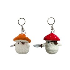 Handcrafted Knitted Animal Hanging Toy Pirate Mushroom Pendant for Bags and Keys