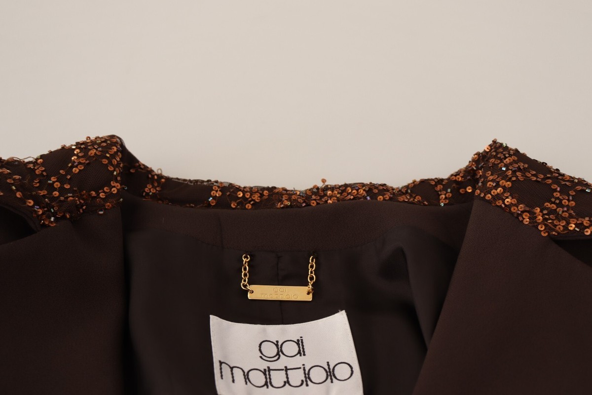 GAI MATTIOLO Jacket Single Breasted Brown Long Sleeves Midi