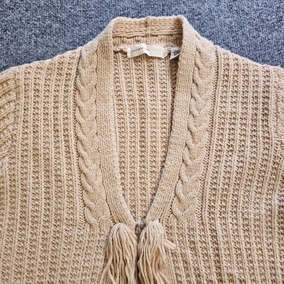 Sleeping On Snow Cardigan Sweater Women Small Beige Camel Hair Blend Long Sleeve - Image 2 of 4