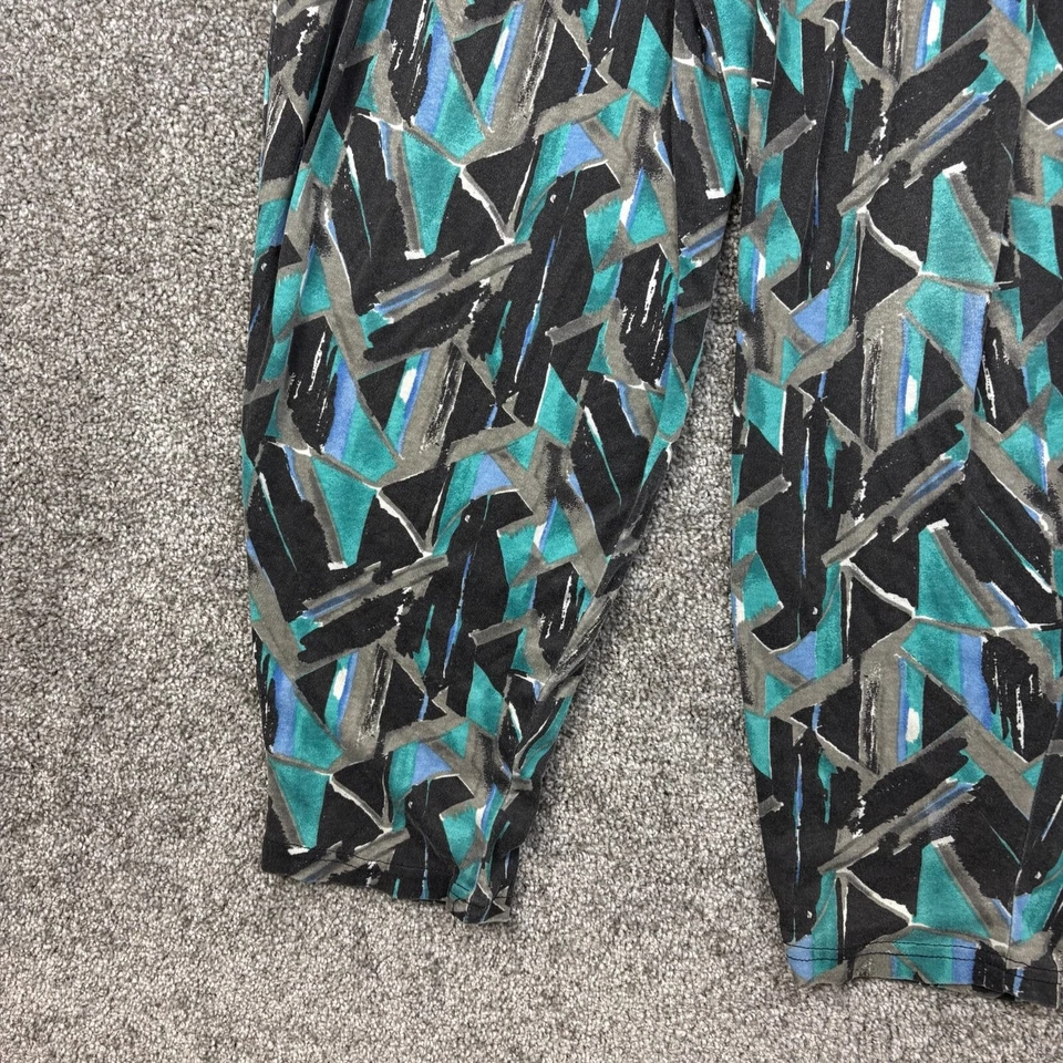 Pantalones de playa vintage con patrón para hombre S azules holgados tropicales geométricos florales abstractos Foto 3 de 4