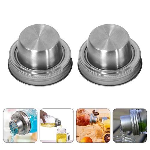 2Pcs Mason Jar Shaker Tops Stainless Steel Cocktail Lids for Spices and Flour - Bild 10 von 12