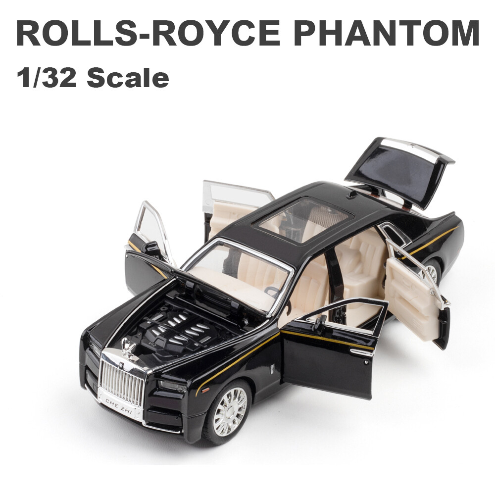1/32 Scale Rolls-Royce Phantom Diecast Model Car Toy Collection Sound Light Gift