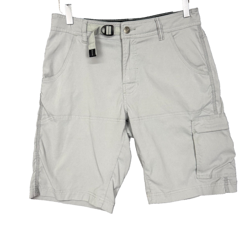 Prana Shorts Mens 30x10 Grey Zion Belted Nylon Stretch Cargo Breathe Outdoor
