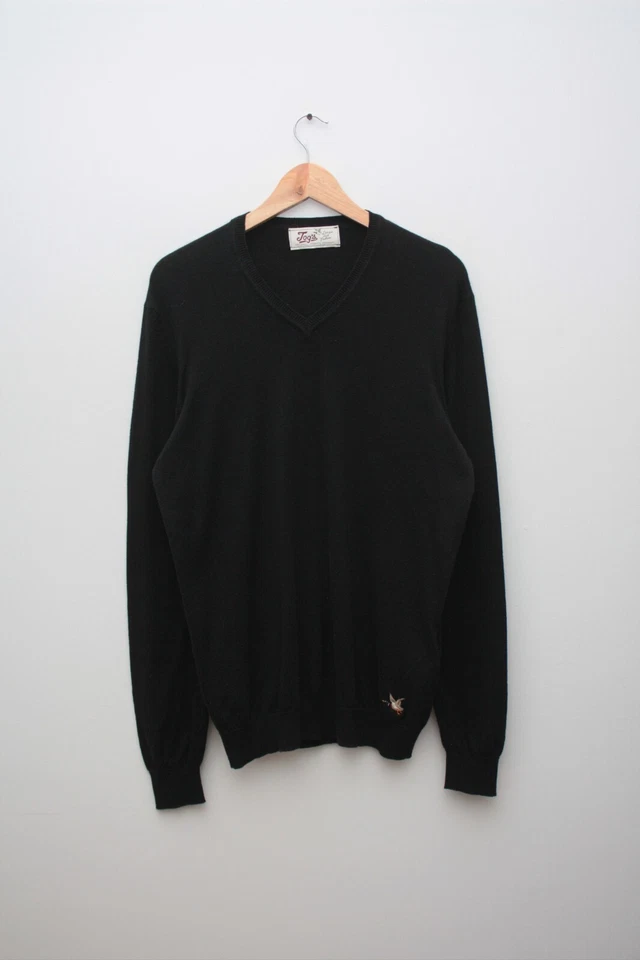 Chevignanon Pull V-TOGS Black V-Neck Sweater Large Men's - Image 2 of 4
