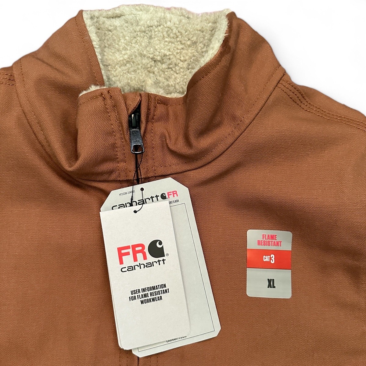 New Carhartt Mens FLAME-RESISTANT QUICK DUCK SHERPA LINED VEST