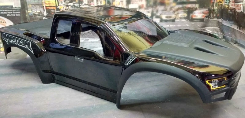 Ford Raptor 2017 negro/mate pintado personalizado carrocería de radiocontrol 1/5 para Traxxas X-MAXX XMAXX Foto 3 de 3