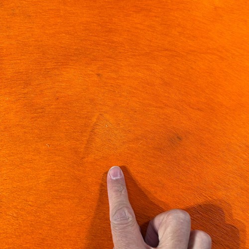 Dyed Orange Cowhide Rug (1 patch) Size: 6.5x7 feet D-952 - Picture 3 of 4