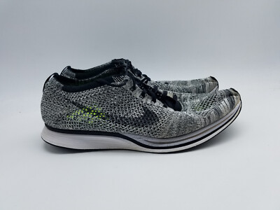 Nike Flyknit Racer Men's Size 13 Running Shoes Black White