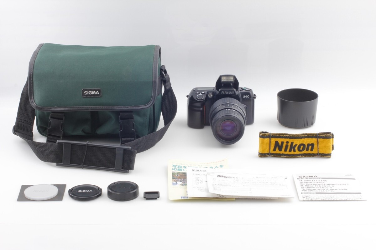NEAR MINT w/ Case] Nikon F60D Black Film Camera Body Sigma