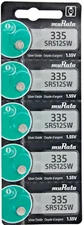 5 Murata 335 Sr512sw Sr512w Watch Batteries Made in Japan-Free Ship W/Tracking