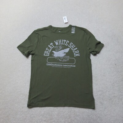 GAP Shark T-Shirt Jungen XL Grün Rundhals Kurzarm Tee Toll Weiß Neu mit Etikett