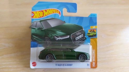 2023 HOT WHEELS - ´17 AUDI RS6 AVANT GREEN SHORT CARD 1/64 APROX*NEW*