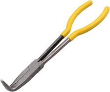Long Reach Long Nose Pliers, 11" 90 Degree Bent Nose Pliers for Mechanics, Techn