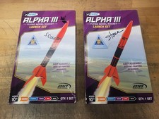 Estes Rocket Lot of 2 Alpha III Flying Model Rocket Launch Sets, new, sealed.