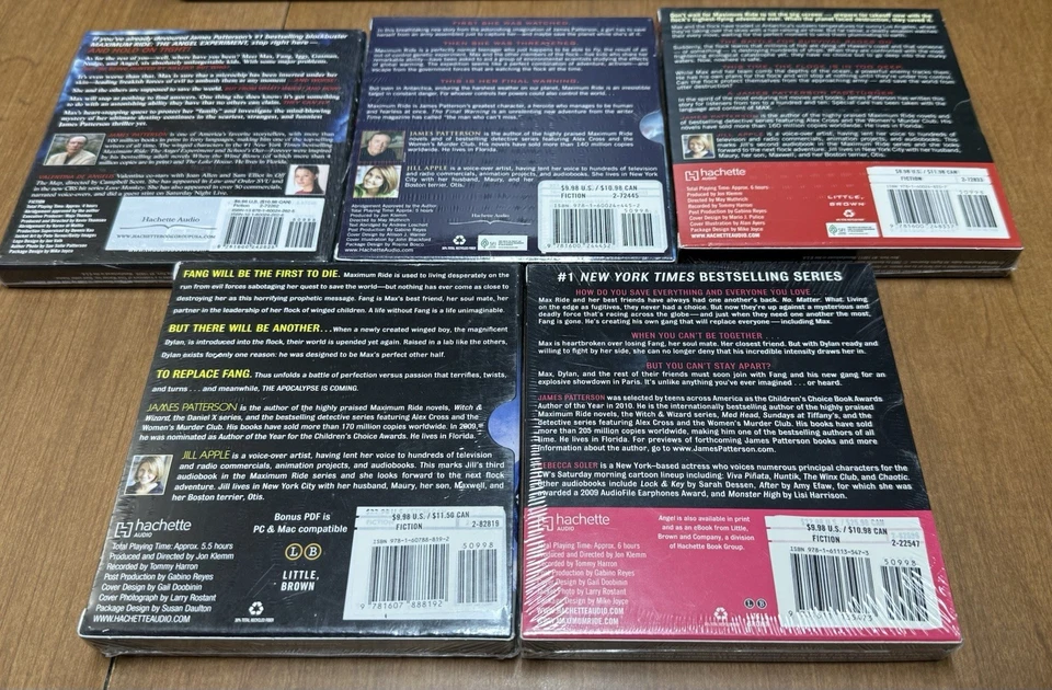 x5 NEW James Patterson Audio CD Maximum Ride Lot Max Angel Fang Jill Apple Books - Image 3 of 4