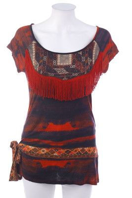 Desigual Kurzarm-Shirt Viskose M rot