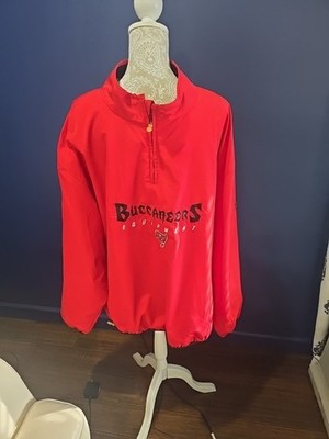 Tampa Bay Buccaneers Reebok 1/4 Zip Pullover  Red Jacket Size XXL Equipment NFL