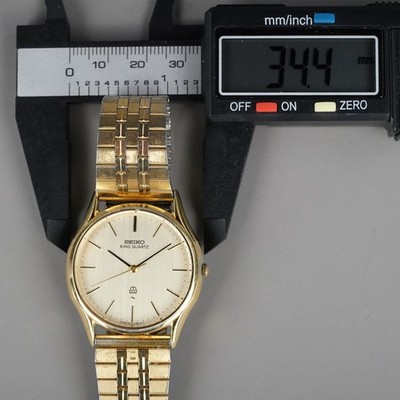 SEIKO KING QUARTZ Vintage 1979 9721-8010 Men's Watch Gold 34mm New