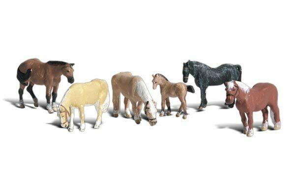 Farm Horses - N Scale (6 pieces) Woodland scenics A2141
