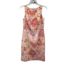 Ann Taylor Colorful Print Sheath Dress Sleeveless Multicolor Size 4P Zip
