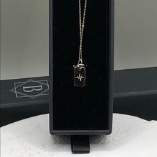 Dainty Chain 10k 417 Yellow Gold Pulse Heartbeat My Sanity Charm Pendant 1g