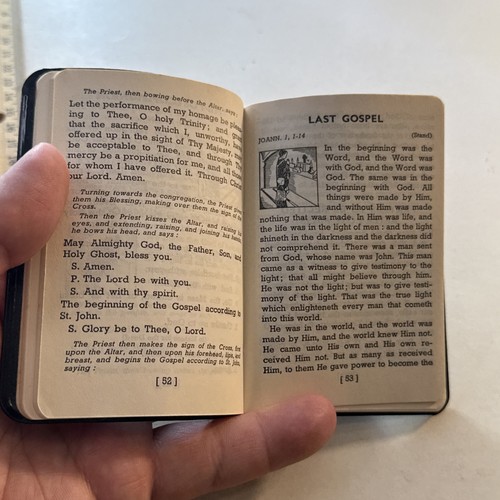 Holy Sacrifice Mass Prayer Book Vintage Catholic Church Missal Novena Latin 1958 - Foto 20 di 24