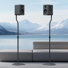 Universal Speaker Stands (Pair): Adjustable 28-38in, Surround Sound for Home The