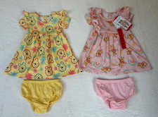 Disney Baby Winnie The Pooh 9M Dress Bloomer Set Pink Yellow 4pc Bundle NWT READ