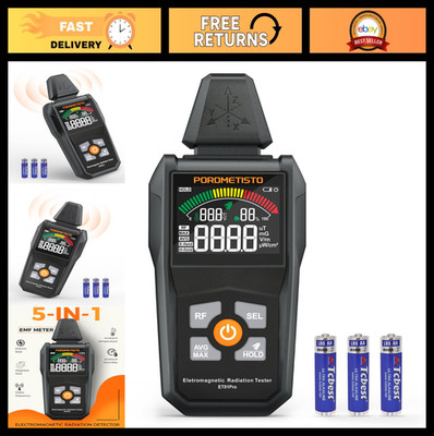 5-in-1 EMF Meter Radiation Detector, Electromagnetic Field & RF Tester for Home,