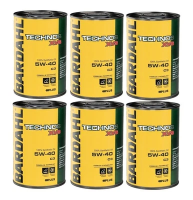 6 Litri Nuovo Bardahl Bardhal Technos 5W40 XVS C3 Olio Motore Auto 100%Sintetico