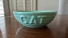 Bauer California Pottery Ringware 2000 Cat Dish Bowl Turquoise Green
