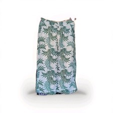 JOYSPUN Women's Plus Size Leaf Print Sleepwear Robe 3X 22W-24W White Green