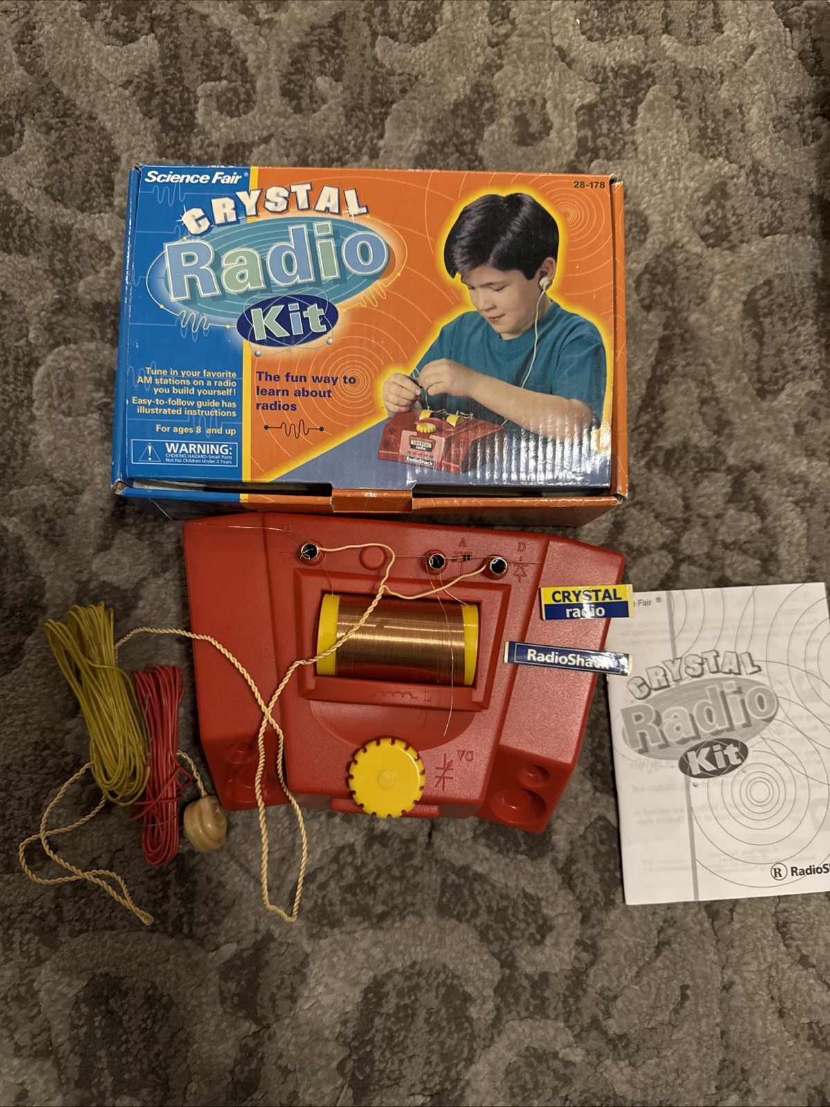 Vintage 1997 Radio Shack Classic Crystal Radio Kit Game Complete W/stickers