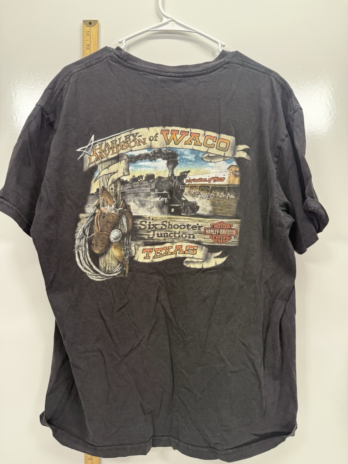 Vintage Harley-Davidson Waco Texas T-Shirt XL Made in USA Six Shooter Junction