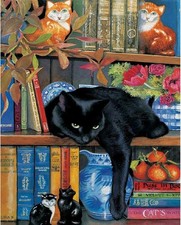 Yezavesu Black Cat Paint by Numbers Kit for 16x20 inches, Y-OP-Frameless410