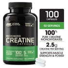 Optimum Nutrition Creatine 2500, 2.5g Monohydrate Muscle Strength, 100 Capsules